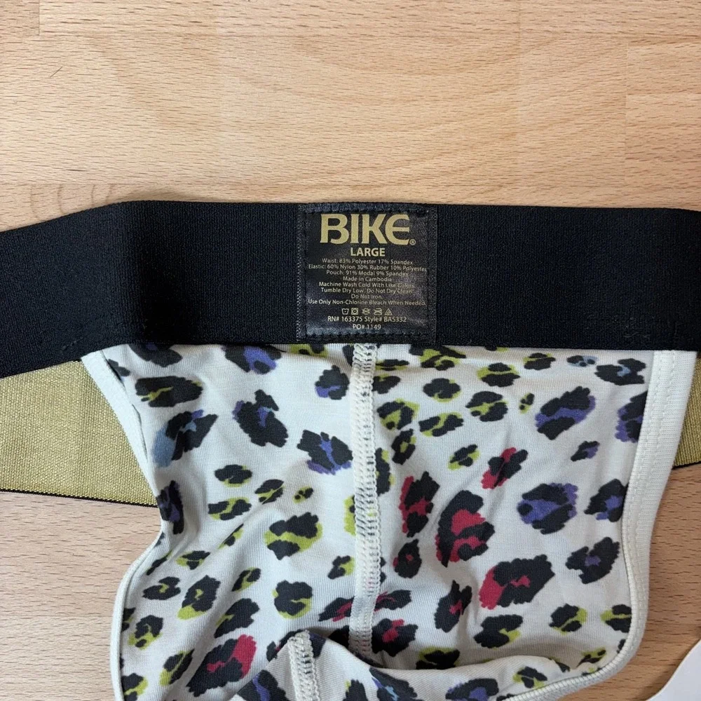 Bike Active Jockstrap Men's Large Lot of 2 Animal Print White New